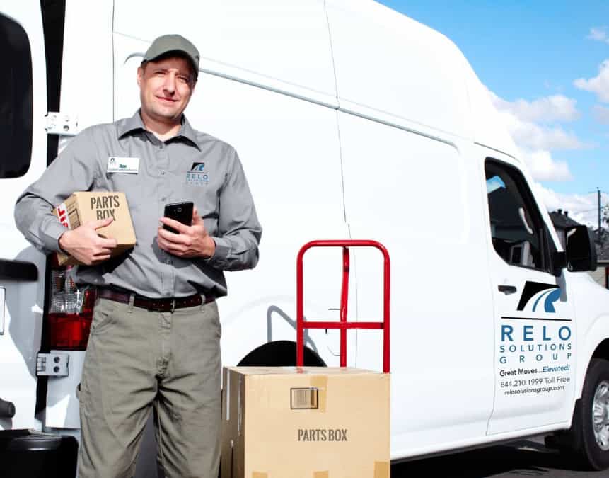 Relo Technician using the RELO mobile application.